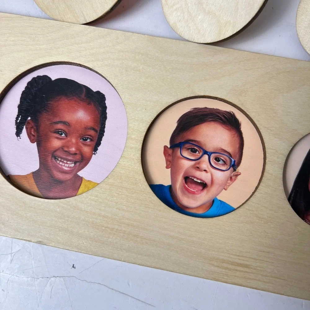 Lovevery Friends of All Sizes Puzzle Toddler OS Tan Wood Montessori Educational